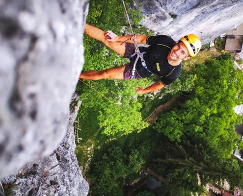 Rock climbing close to Lake Bled