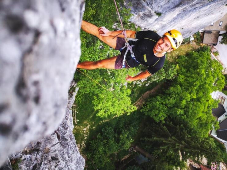 Rock climbing close to Lake Bled