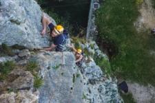Rock climbing near Bled in Slovenia