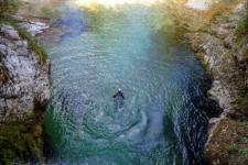 Amazing canyoning swimming near Bled