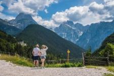 Couple Enjoys the Julian Alps Scenery from Predil Pass