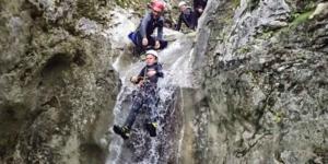 Canyoning near Bohinj Lake, enjoying time with family.