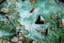 Slovenia kayaking on Soča river