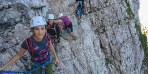 Drop in the middle of Via ferrata Slovenia in Mala Mojstrovka