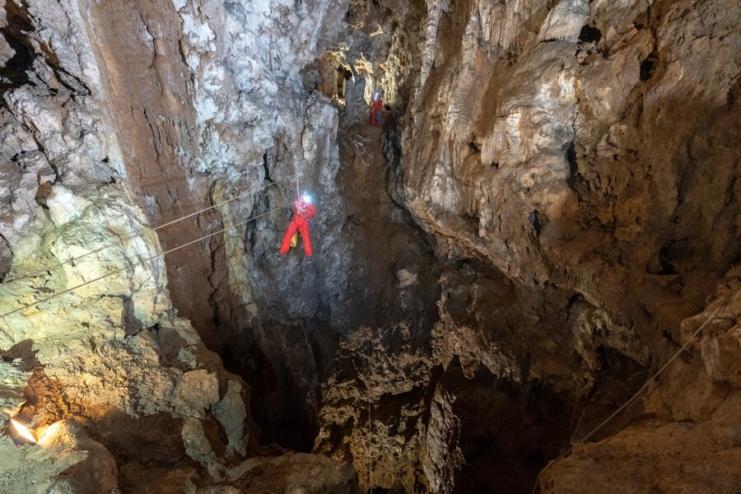 Extreme caving in Slovenia