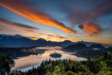 Sunrise above Lake Bled