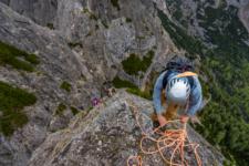 IFMGA guide with two mountaineers